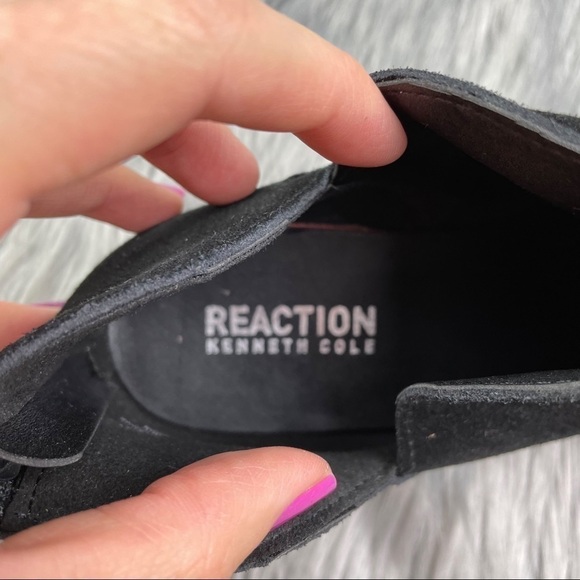 New Kenneth Cole Reaction Side Skip Black Suede Ankle Boots - Picture 5 of 11